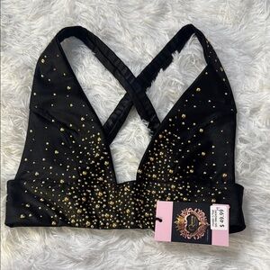Black and Gold Embellished Women's Top